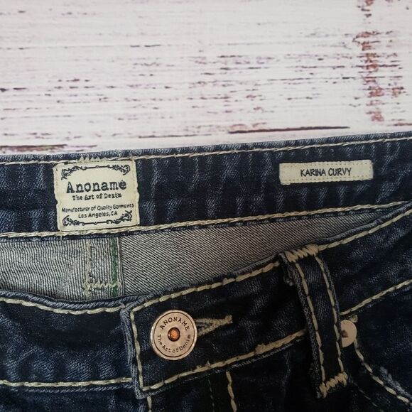 Anoname Blue Wash boot leg jeans size 32 Karina  Curvy vintage y2k - Picture 15 of 16